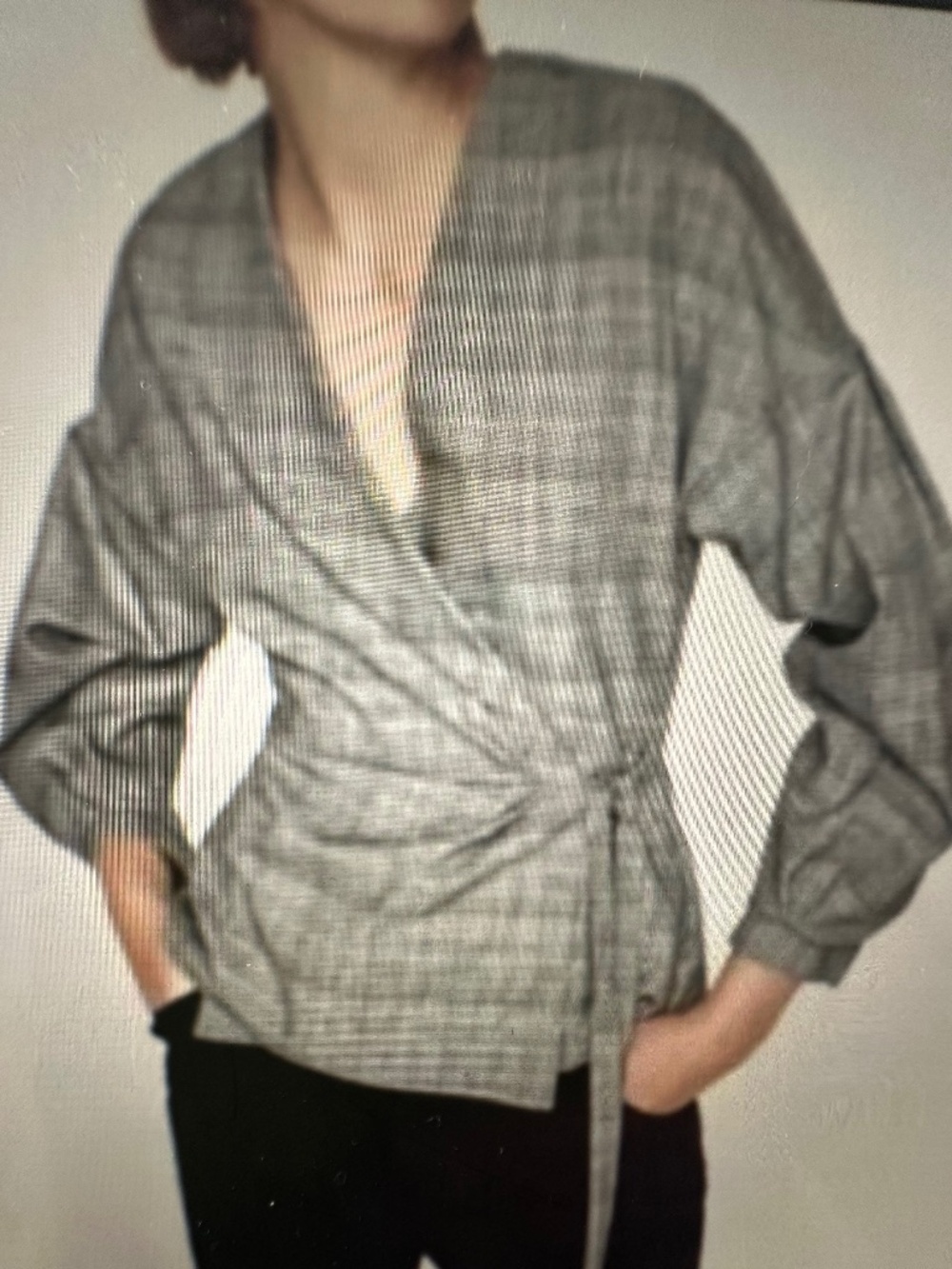 NWT. Zara plaid wrap blouse